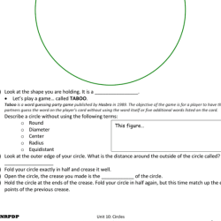 Unit 10 test circles answer key