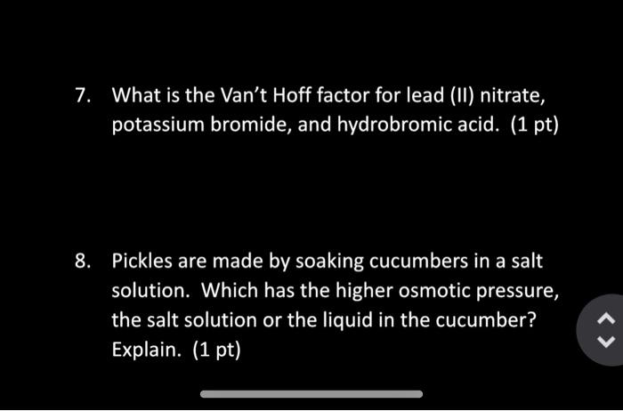 Potassium acetate van't hoff factor