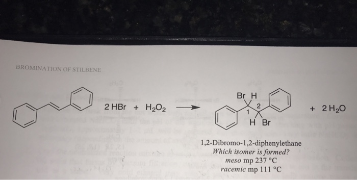 Racemic 1 2 dibromo 1 2 diphenylethane