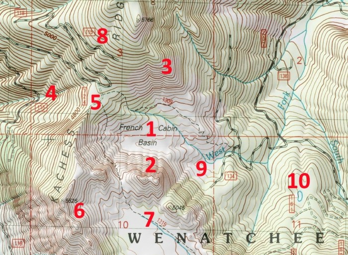 Topographic map practice sheet answer key