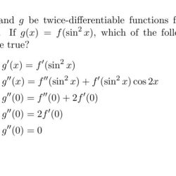 The twice differentiable functions f and g