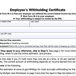 Fine print w-4 form answer key