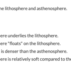 Which of the following statements is true of the lithosphere